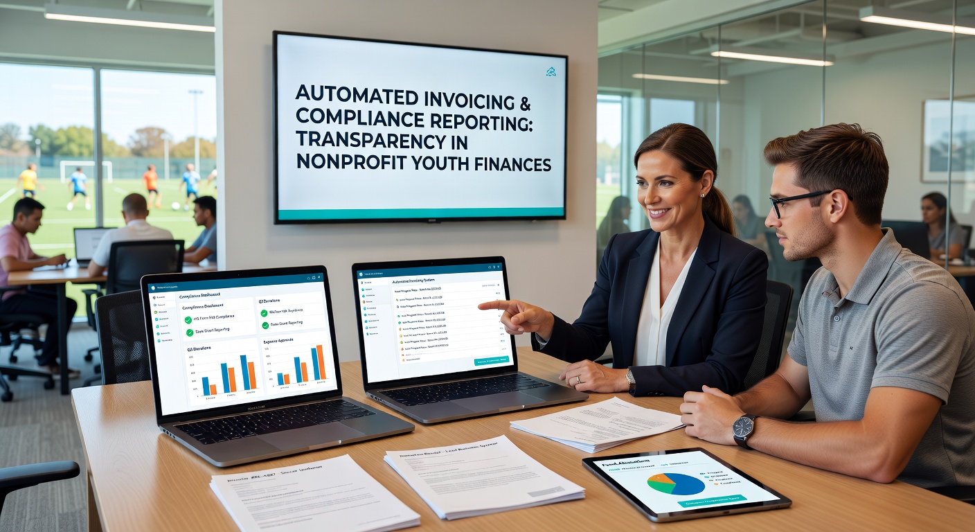 Youth league finance team exporting compliance reports from integrated invoicing software